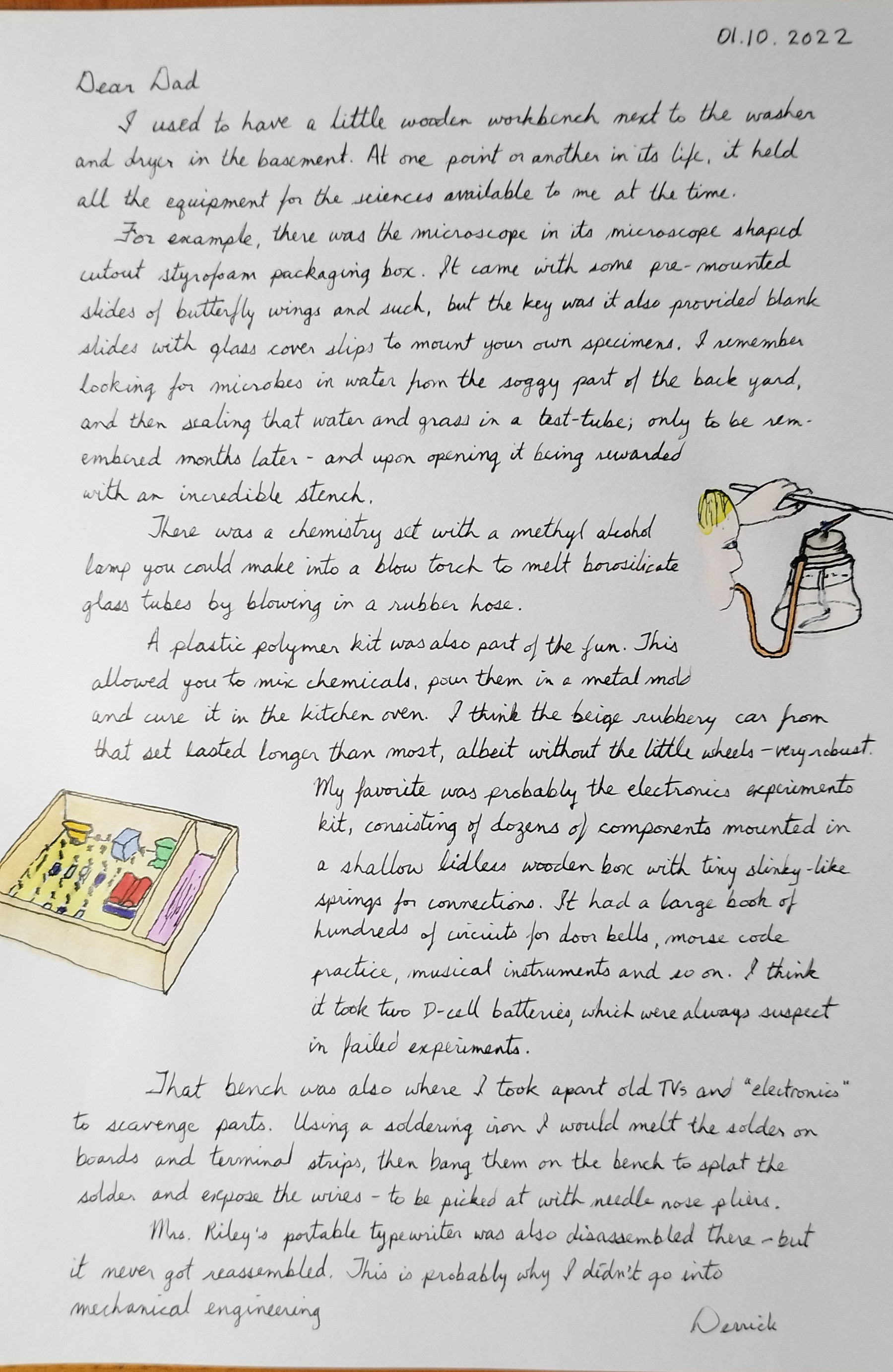 cursive letter about science