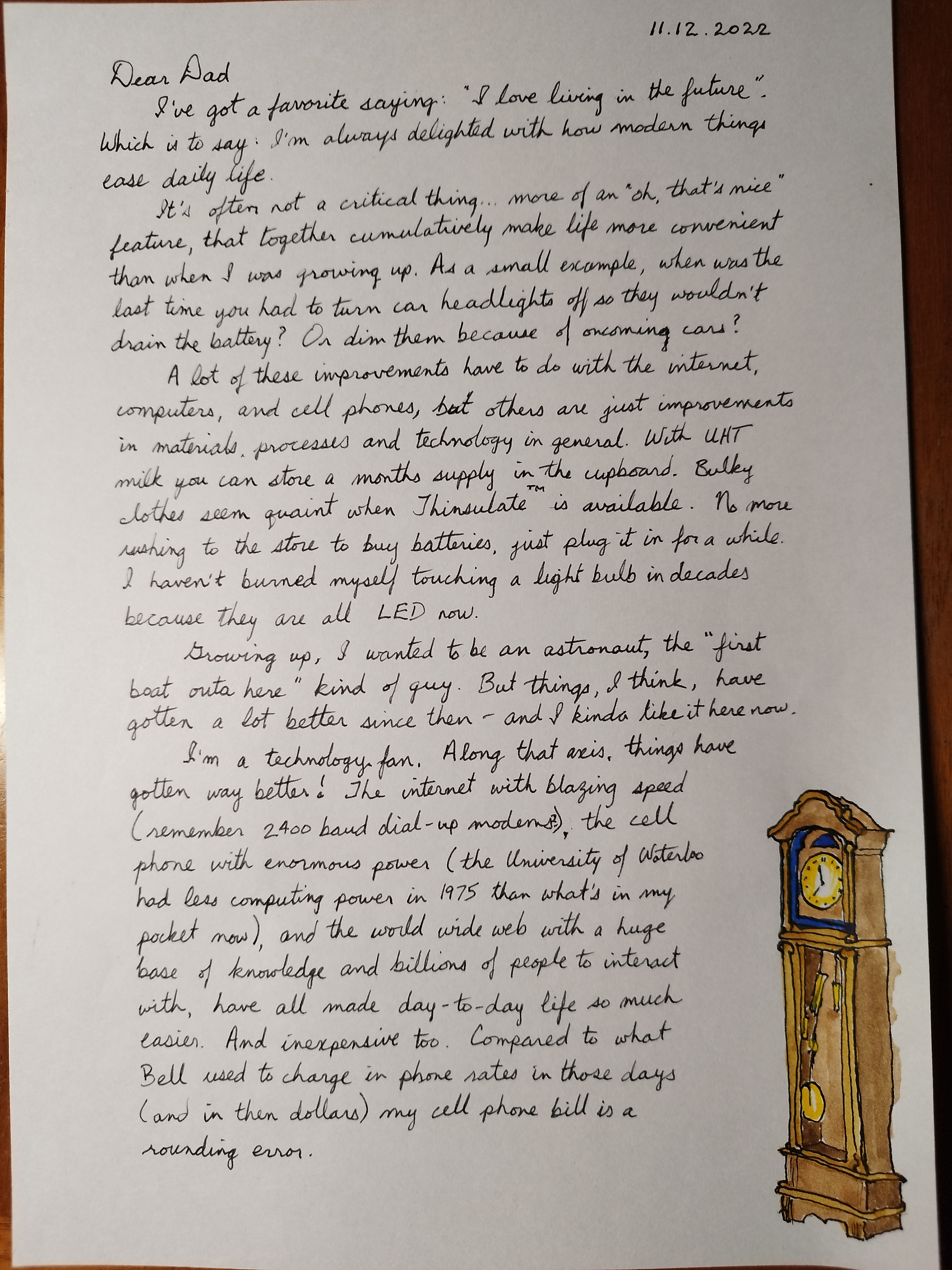 cursive letter about the future